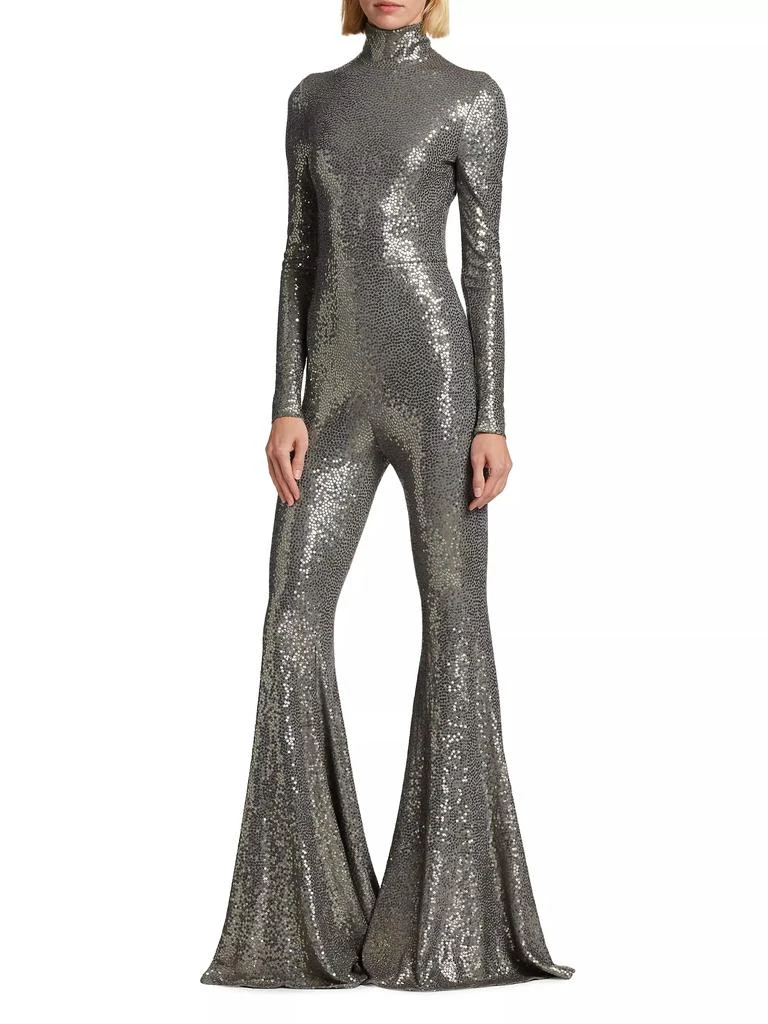 商品Michael Kors|Sequined Flare-Leg Mock Turtleneck Jumpsuit,价格¥29497,第4张图片详细描述