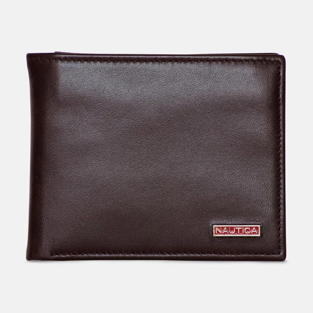 商品Nautica|Mens Leather Bifold Passcase Wallet,价格¥161,第1张图片