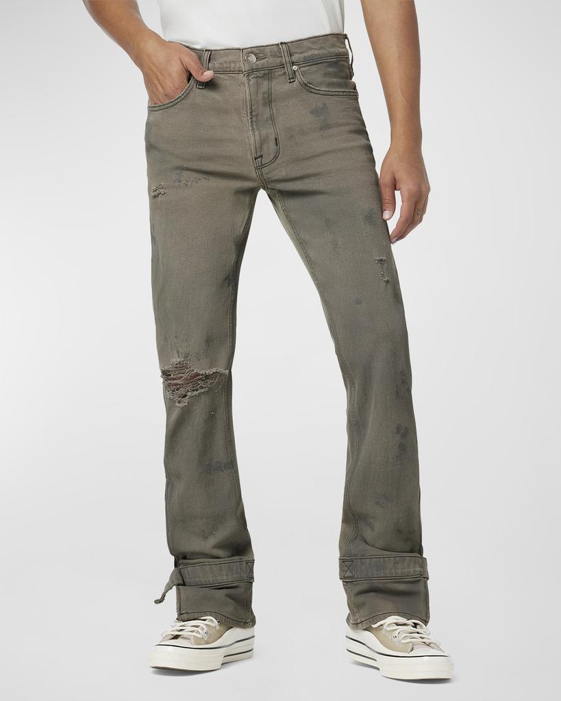 商品Hudson|Men's Jack Distressed Flare Jeans,价格¥2196,第1张图片