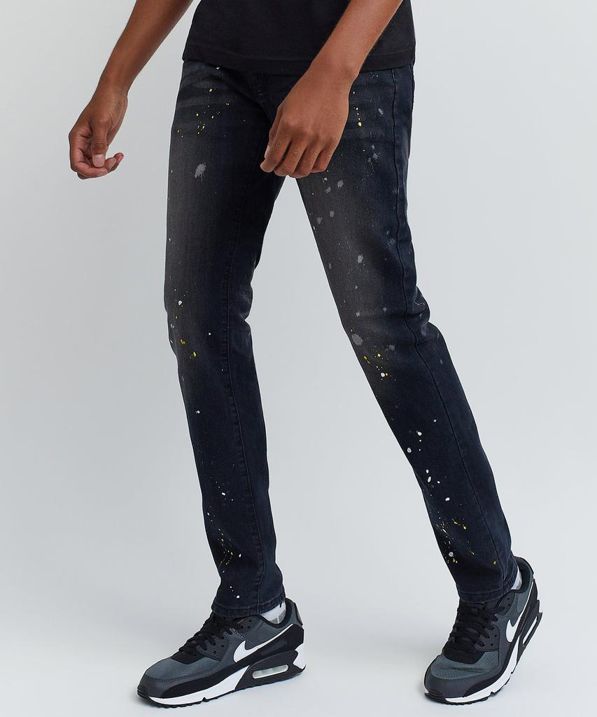 商品Reason Clothing|Morrison Dark Wash Paint Splatter Jeans,价格¥148,第4张图片详细描述