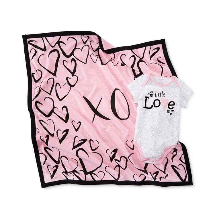 商品First Impressions|XO Cotton Blanket, Baby Girls, Created for Macy's,价格¥59,第1张图片