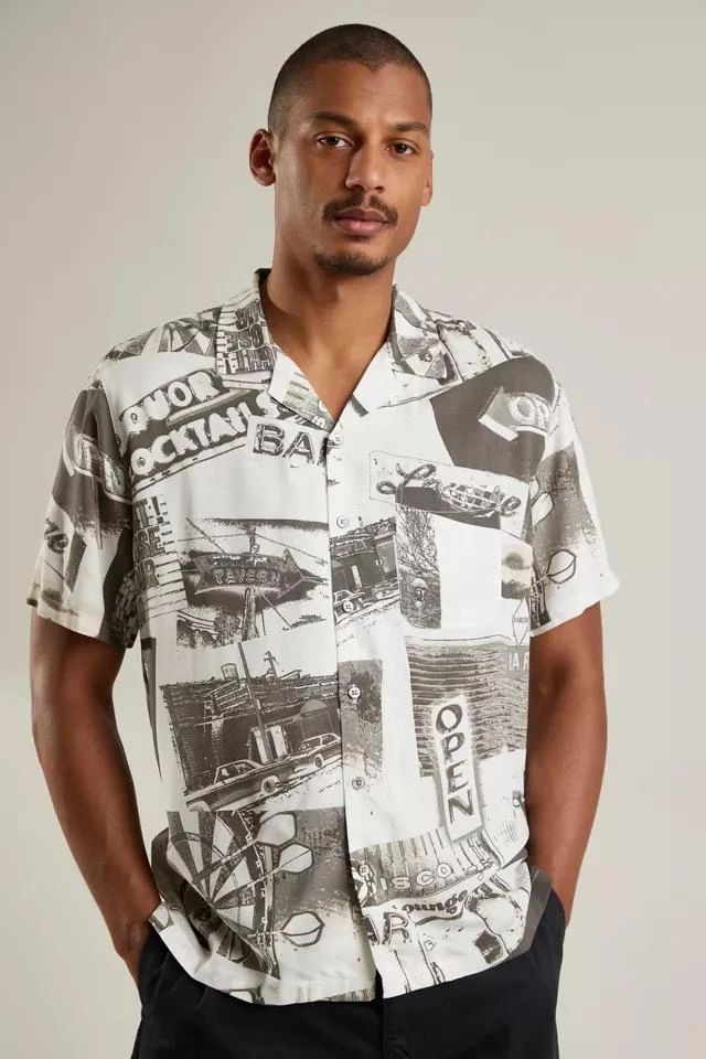 商品Urban Outfitters|UO Dive Bar Print Camp Shirt,价格¥189,第4张图片详细描述