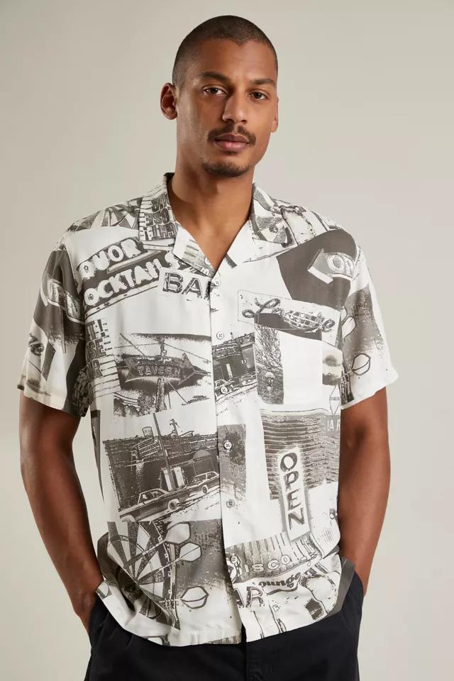 商品Urban Outfitters|UO Dive Bar Print Camp Shirt,价格¥359,第6张图片详细描述