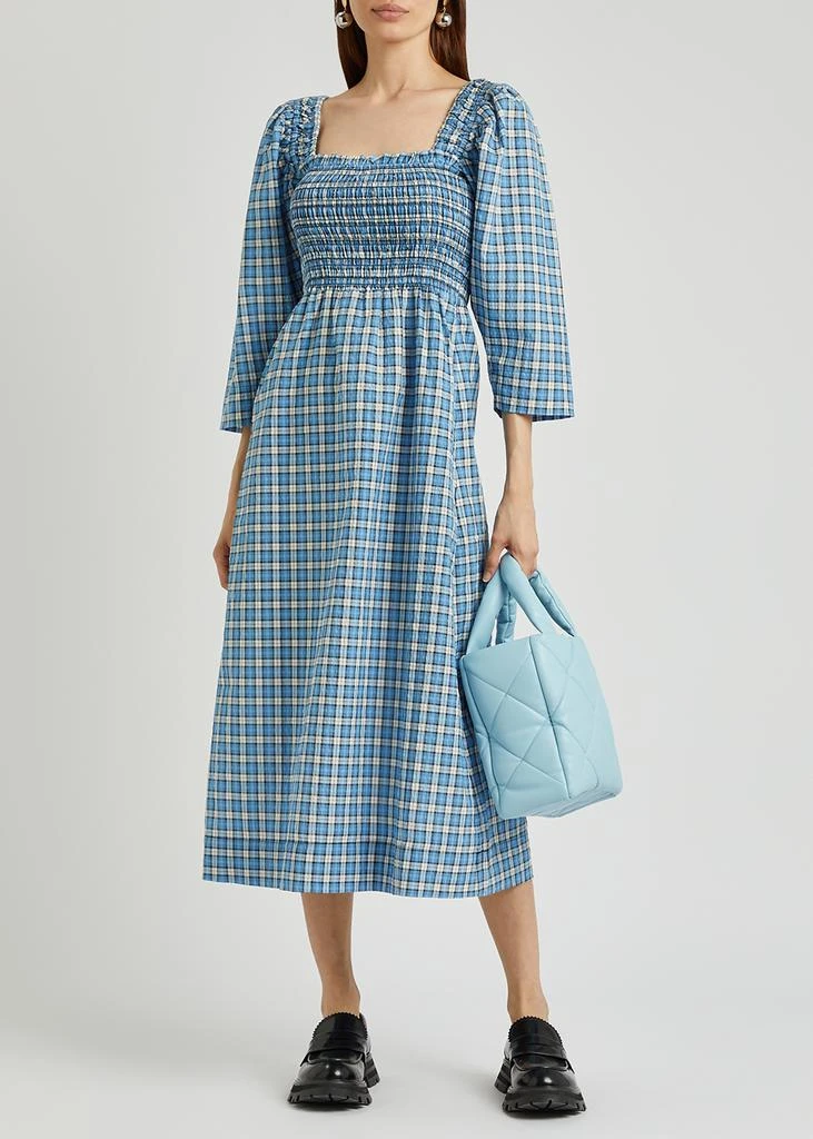 商品Ganni|Checked seersucker midi dress,价格¥1072,第4张图片详细描述