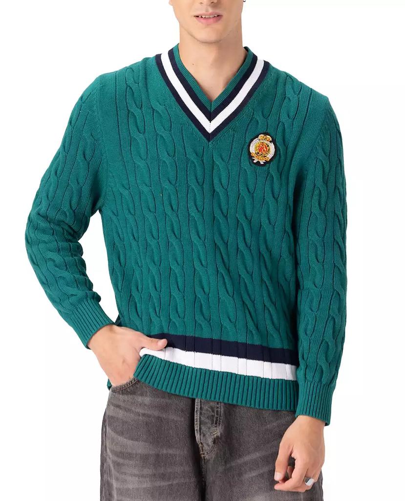 Men's Cotton Cable Knit Cricket Sweater image 2