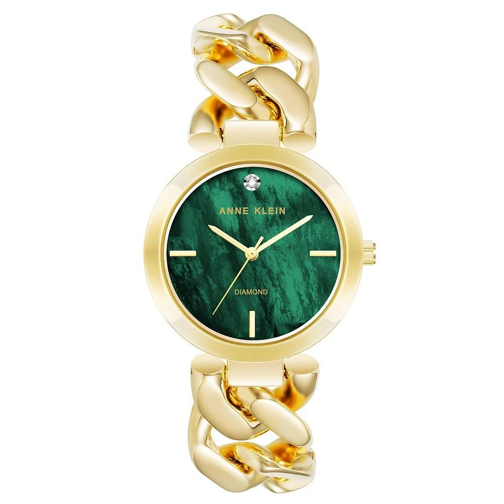 商品Anne Klein|Women's Three-Hand Quartz Gold-Tone Alloy Chain Bracelet Watch, 34mm,价格¥822,第1张图片