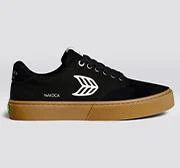 NAIOCA PRO Gum Black Suede and Canvas Ivory Logo Sneaker Men 商品