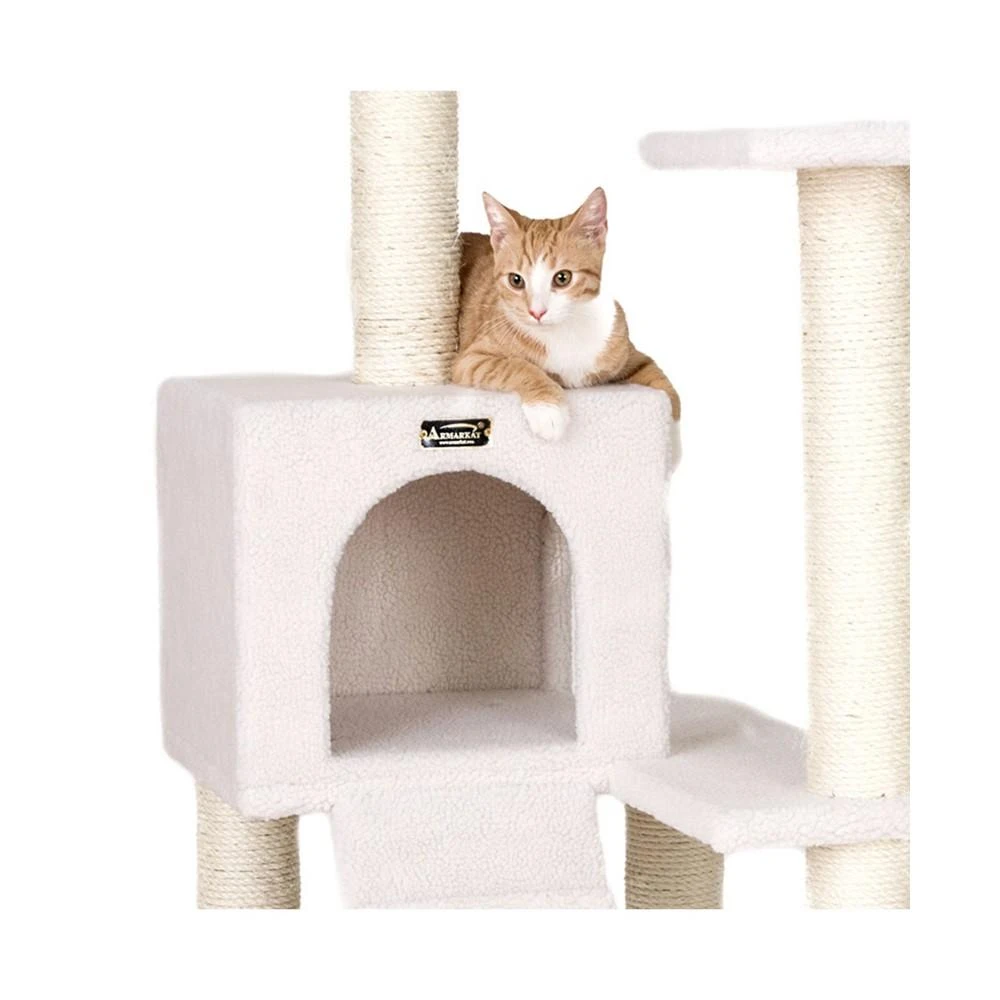 53" Fleece Covered High Real Wood Cat Tree 商品