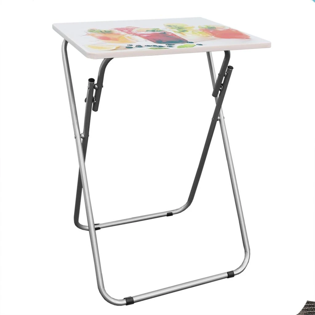 商品Home Basics|Home Basics Cocktails Multi-Purpose Foldable TV Tray Table, White,价格¥487,第3张图片详细描述