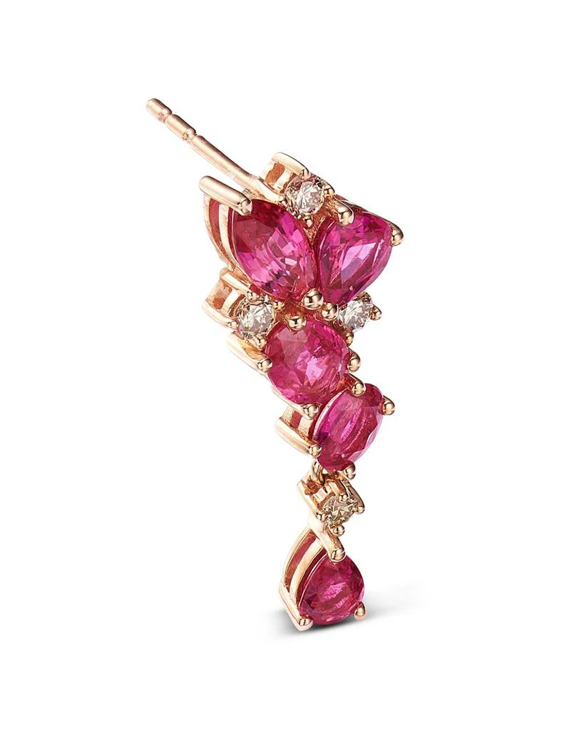 Ruby & Diamond Drop Earrings in 14K Rose Gold 商品