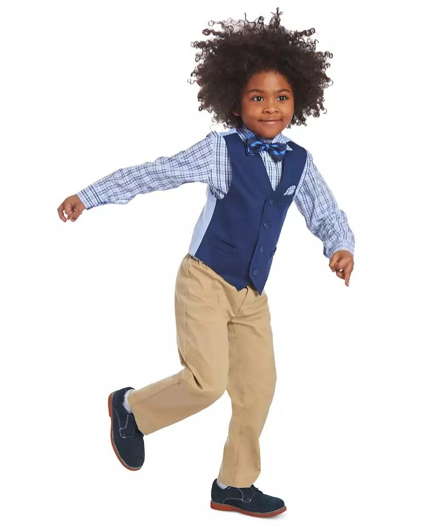 商品Nautica|Toddler and Little Boys 4-Pc. Twill Machine Washable Vest Set,价格¥336,第1张图片