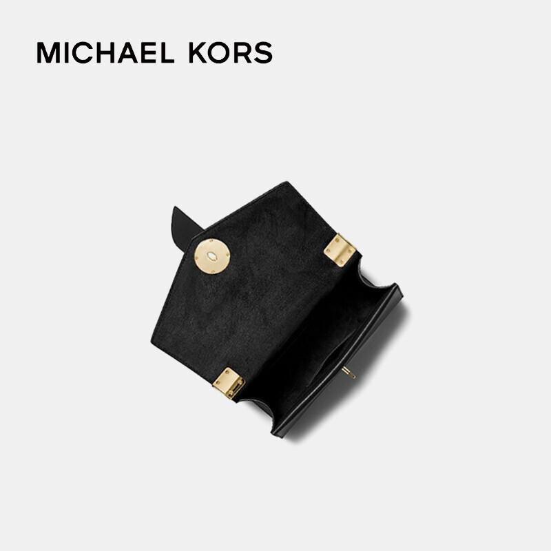 MK 女包 迈克·科尔斯 MICHAEL KORS 520礼物 女士GREENWICH系列黑色中号单肩斜挎包 30H1GGRS2L BLACK商品第2张图片规格展示