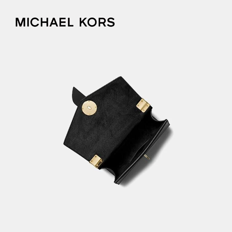 商品[国内直发] Michael Kors|MK 女包 迈克·科尔斯 MICHAEL KORS 520礼物 女士GREENWICH系列黑色中号单肩斜挎包 30H1GGRS2L BLACK,价格¥1784,第5张图片详细描述