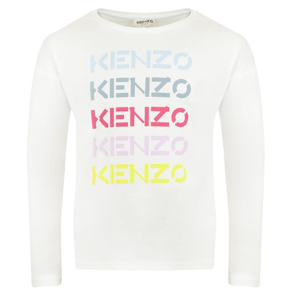 商品Kenzo|White Repeat Logo Long Sleeve T Shirt,价格¥214-¥231,第1张图片