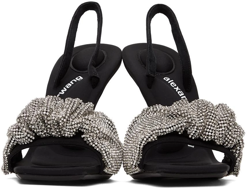 商品Alexander Wang|Black Crystal Scrunchie Julie Heeled Sandals,价格¥6732,第2张图片详细描述