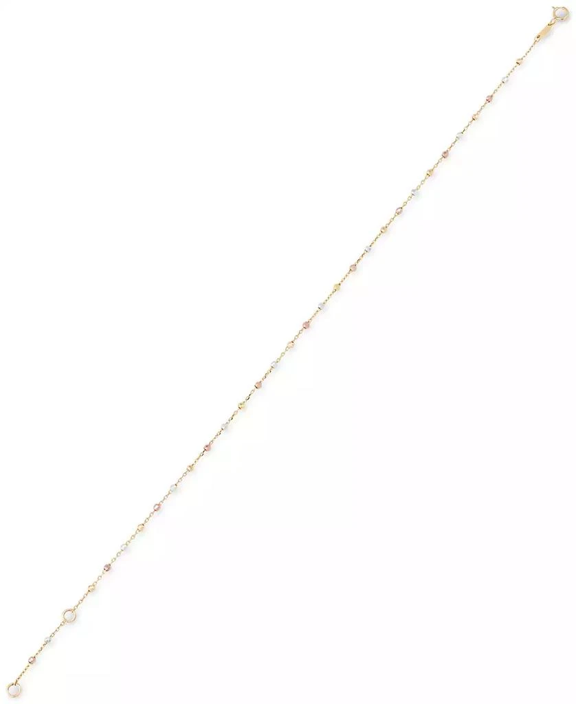 商品Macy's|Beaded Ankle Bracelet in 10k Tricolor Gold,价格¥1646,第3张图片详细描述