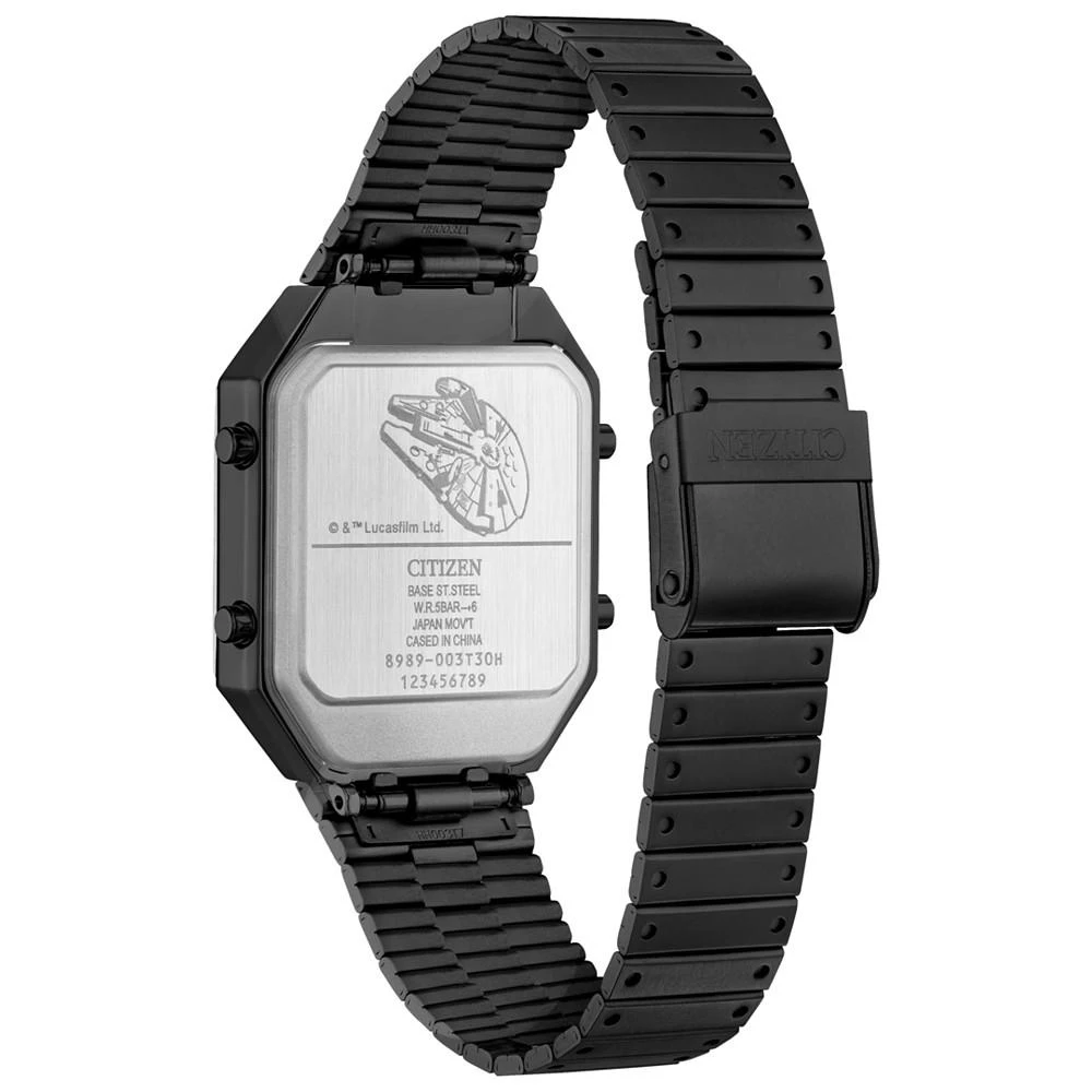 商品Citizen|Men's Star Wars Millennium Falcon Ana-Digi Gray-Tone Stainless Steel Bracelet Watch 33mm,价格¥3490,第3张图片详细描述