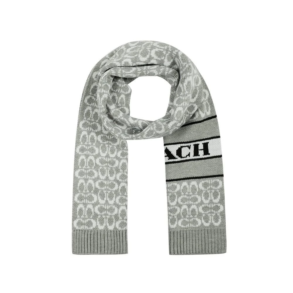 商品Coach|Women's Signature Logo Wool-Blend Rib Knit Scarf,价格¥721,第1张图片