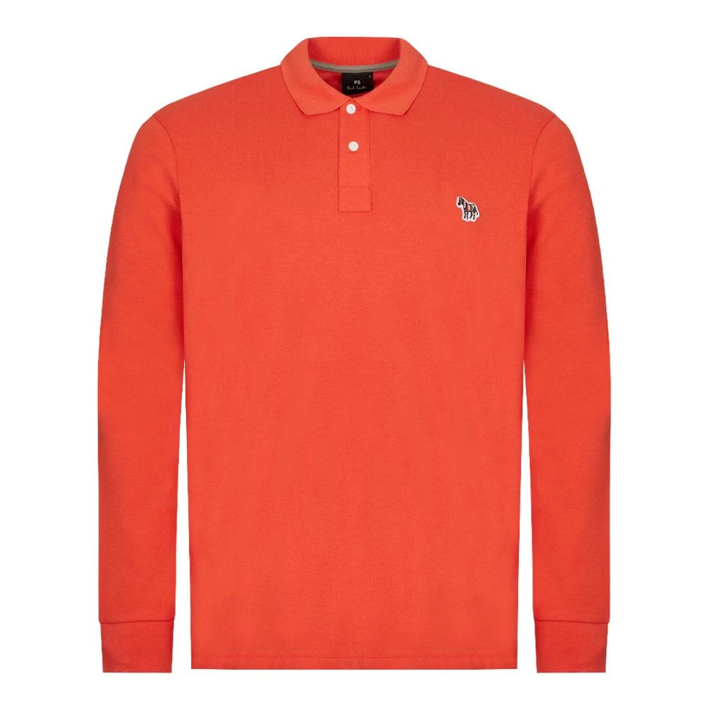 商品Paul Smith|Paul Smith Long Sleeve Zebra Polo Shirt - Peach,价格¥356,第1张图片