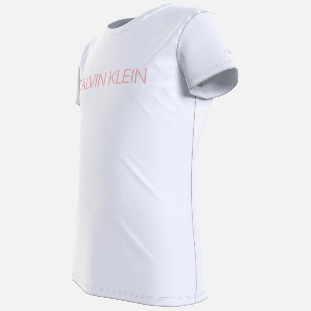 商品Calvin Klein|Calvin Klein Jeans Girl's Institutional Slim T-Shirt - White/Sand Rose,价格¥121,第5张图片详细描述