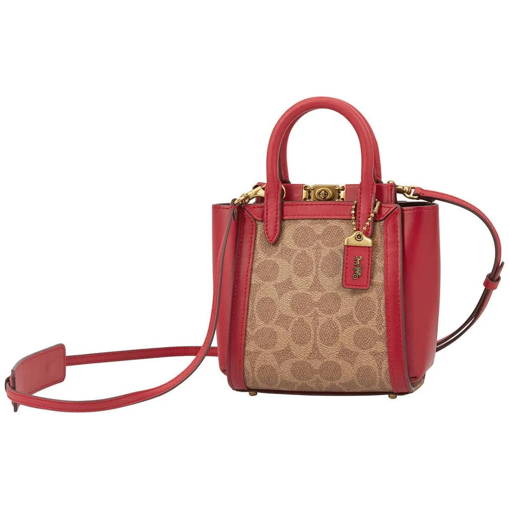 商品Coach|Coach Red Ladies Troupe Tote 16 In Signature Canvas,价格¥1327,第2张图片详细描述