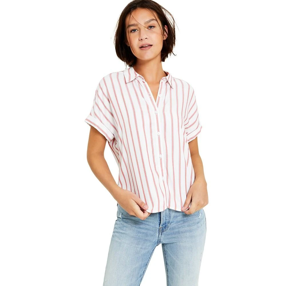 商品Tommy Jeans|Women's Striped Button-Front Top,价格¥310,第1张图片