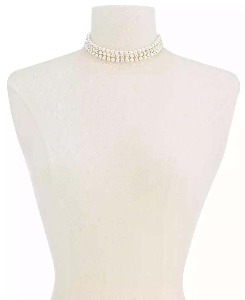 商品Charter Club|Gold-Tone Imitation Pearl Triple-Row Choker Necklace, 16" + 2" extender, Created for Macy's,价格¥151,第2张图片详细描述