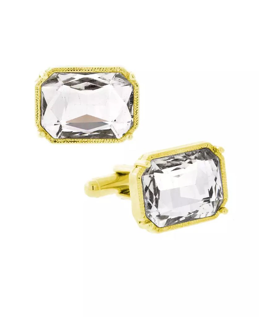 商品1928|Jewelry 14K Gold Plated Rectangle Crystal Cufflinks,价格¥488,第1张图片