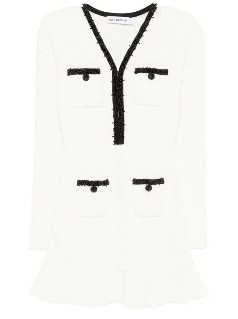 商品Self Portrait|Textured Black/White Mini Dress,价格¥3557,第1张图片