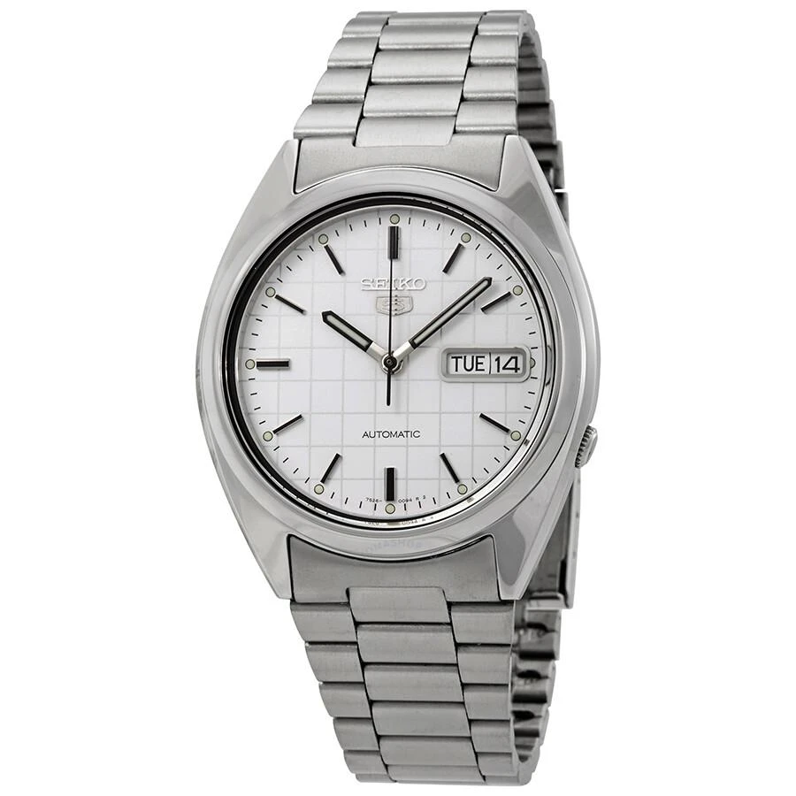 商品Seiko|Seiko Series 5 Automatic White Grid Dial Men's Watch SNXF05,价格¥952,第1张图片