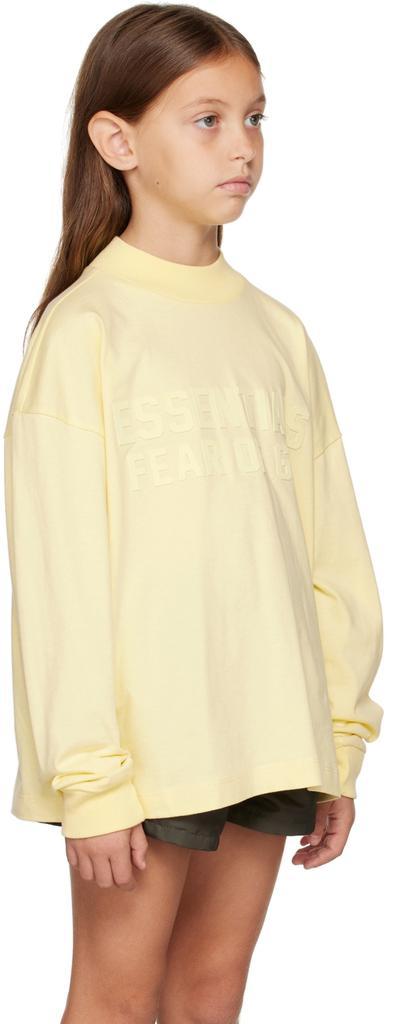 商品Essentials|Kids Yellow Logo Long Sleeve T-Shirt,价格¥202,第4张图片详细描述