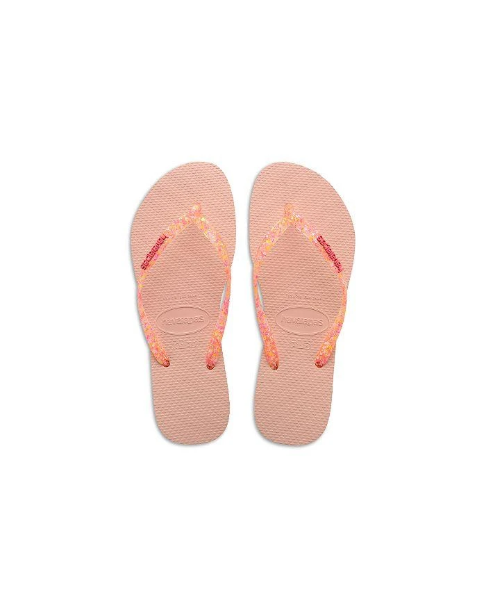 商品Havaianas|Girls' Slim Logo Metallic Flip Flops - Toddler, Little Kid,价格¥225,第1张图片详细描述