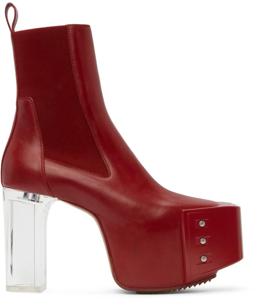 商品Rick Owens|Red Beveled Platforms,价格¥7078,第1张图片