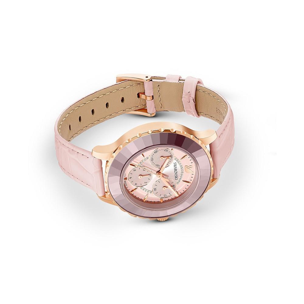 商品Swarovski|Octea Lux Chrono Pink Leather Strap Watch, 38.1mm,价格¥3182,第5张图片详细描述