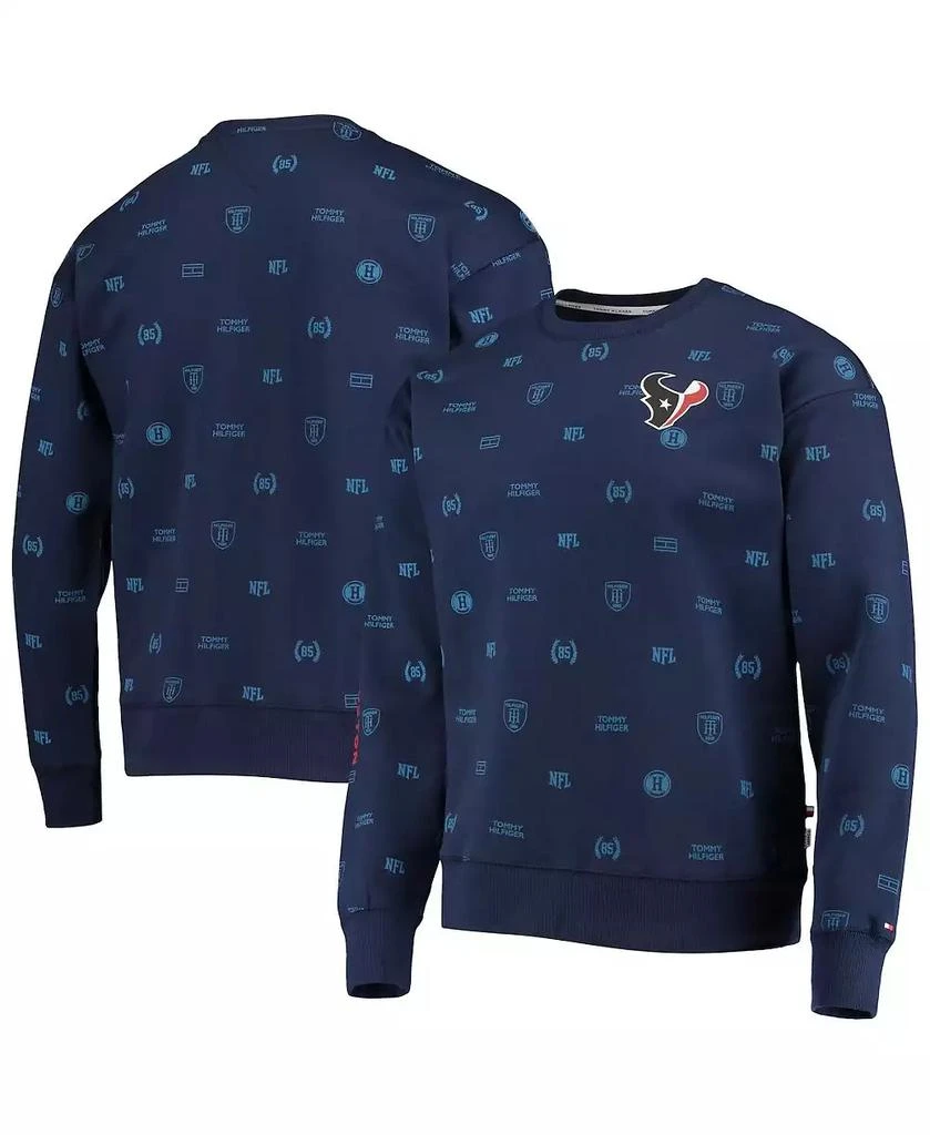 商品Tommy Hilfiger|Men's Navy Houston Texans Reid Graphic Pullover Sweatshirt,价格¥454,第1张图片