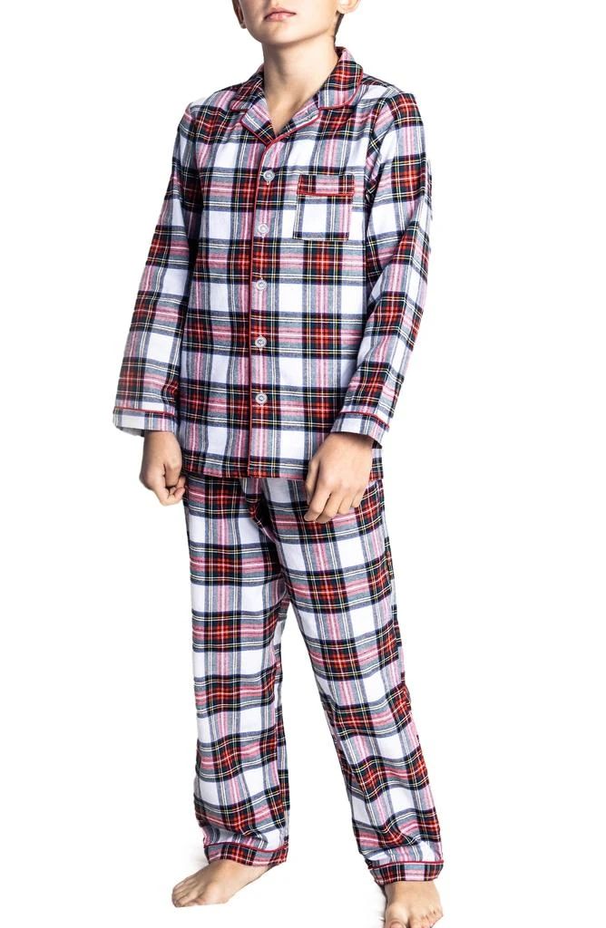 商品Petite Plume|Kids' Balmoral Tartan Plaid Two-Piece Cotton Blend Pajamas,价格¥255,第2张图片详细描述