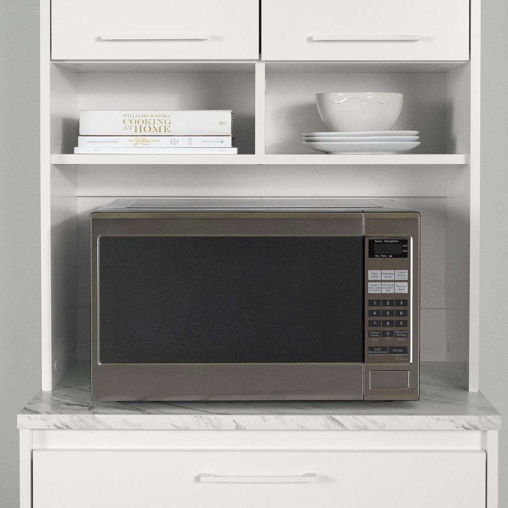 商品South Shore Furniture|Myro Pantry Cabinet, Faux White Marble and White,价格¥3483,第3张图片详细描述