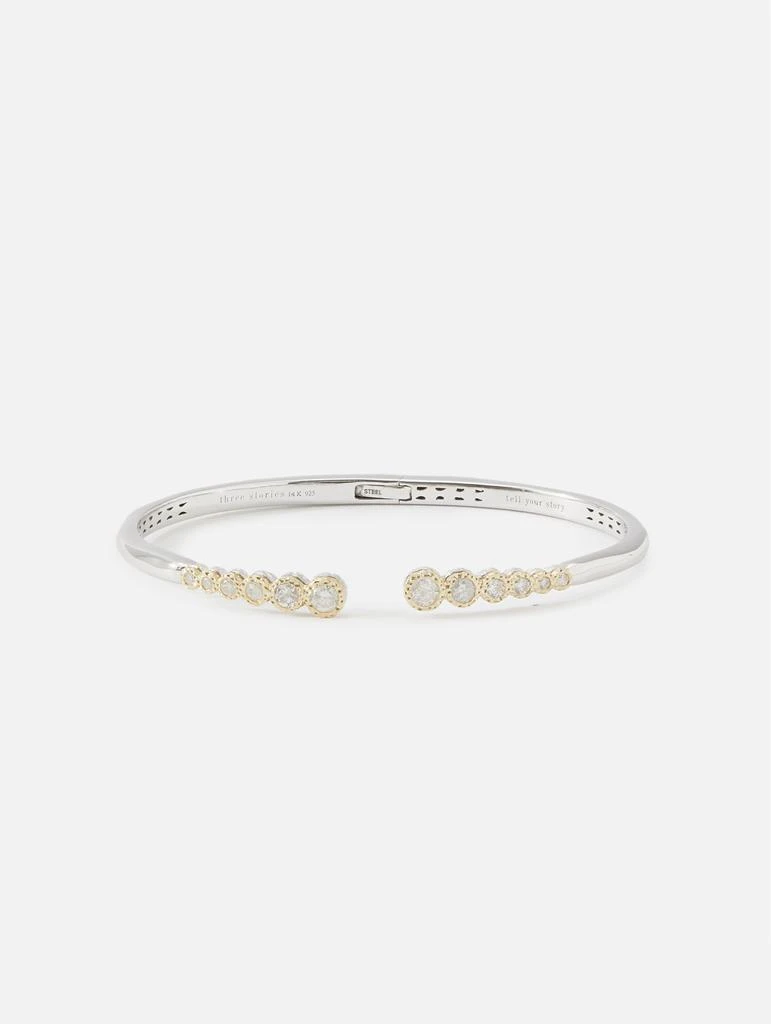 商品THREE STORIES JEWELRY|Classic Two-toned Open Bezel Set Diamond Bangle,价格¥16513,第1张图片