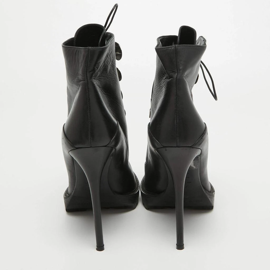 商品[二手商品] Alexander McQueen|Alexander McQueen Black Leather Lace Up Platform Ankle Boots Size 40,价格¥3163,第5张图片详细描述