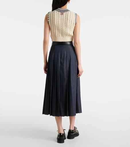 商品Thom Browne|短款绞花针织羊毛毛衣式背心,价格¥7132,第3张图片详细描述