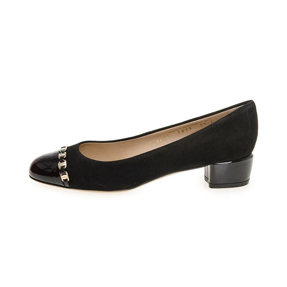 商品Salvatore Ferragamo|SALVATORE FERRAGAMO 女士黑色平底鞋 0567458,价格¥2111,第1张图片