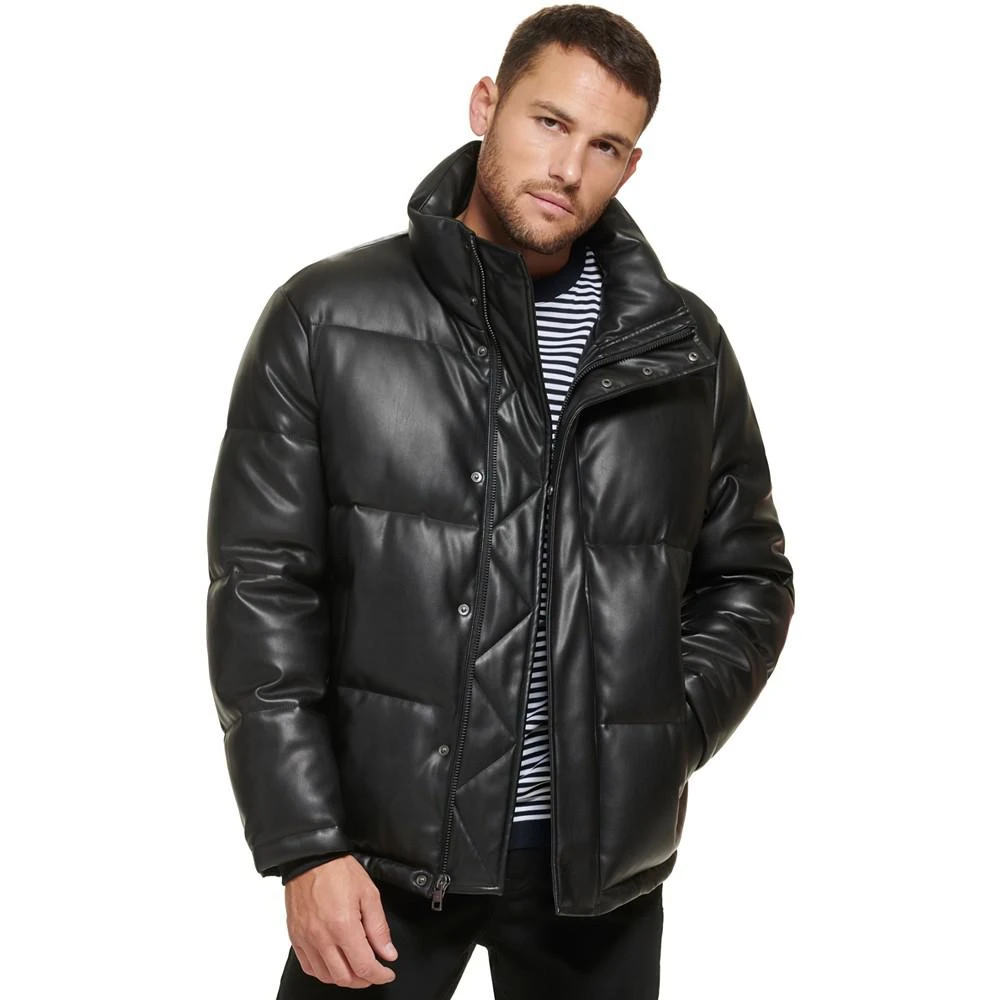 商品Calvin Klein|Men's Faux Leather Classic Puffer Jacket,价格¥2212,第5张图片详细描述