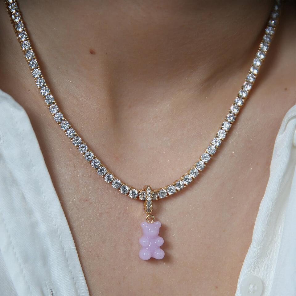 Crystal Haze Women's Pave Nostalgia Bear Pendant - Lilac商品第2张图片规格展示