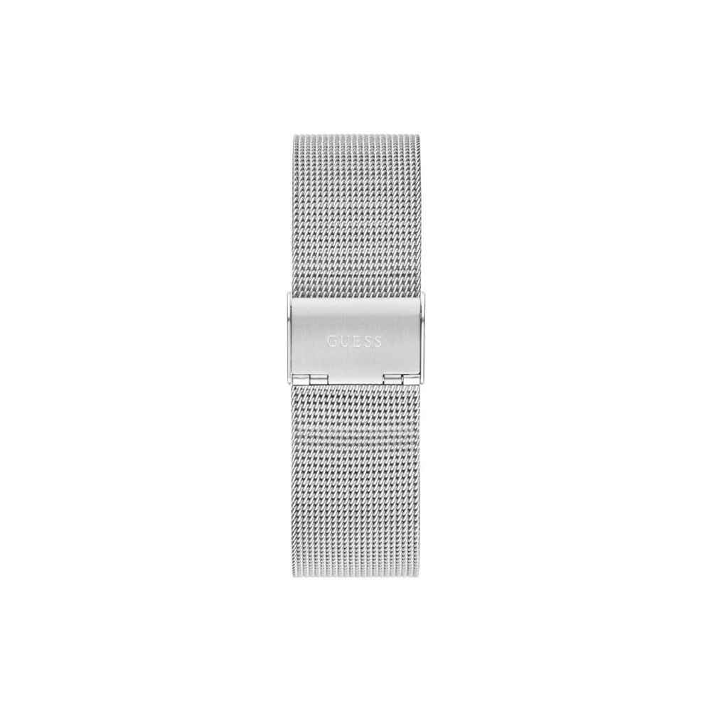 商品GUESS|Men's Silver-Tone Stainless Steel Mesh Bracelet Multi-Function Watch, 42mm,价格¥449,第3张图片详细描述