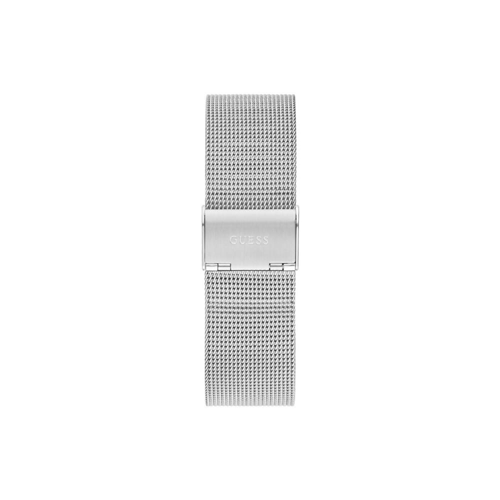 商品GUESS|Men's Silver-Tone Stainless Steel Mesh Bracelet Multi-Function Watch, 42mm,价格¥901,第5张图片详细描述