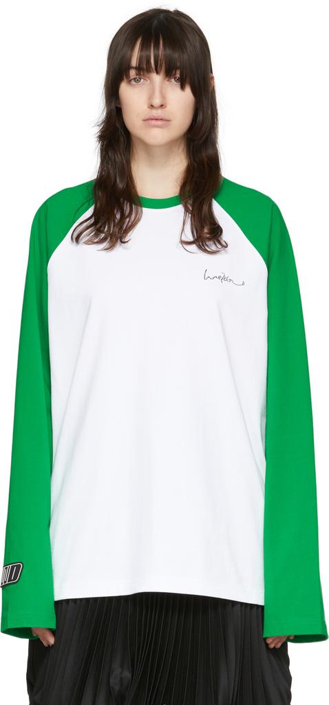White & Green Cotton T-Shirt商品第1张图片规格展示