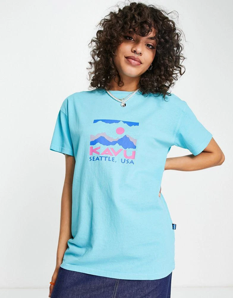 商品KAVU|Kavu Sticker Square t-shirt in green,价格¥154,第1张图片