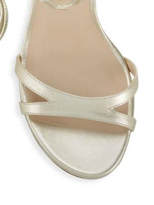 商品Stuart Weitzman|Soiree Metallic Leather Lace-Up Sandals,价格¥1266,第4张图片详细描述