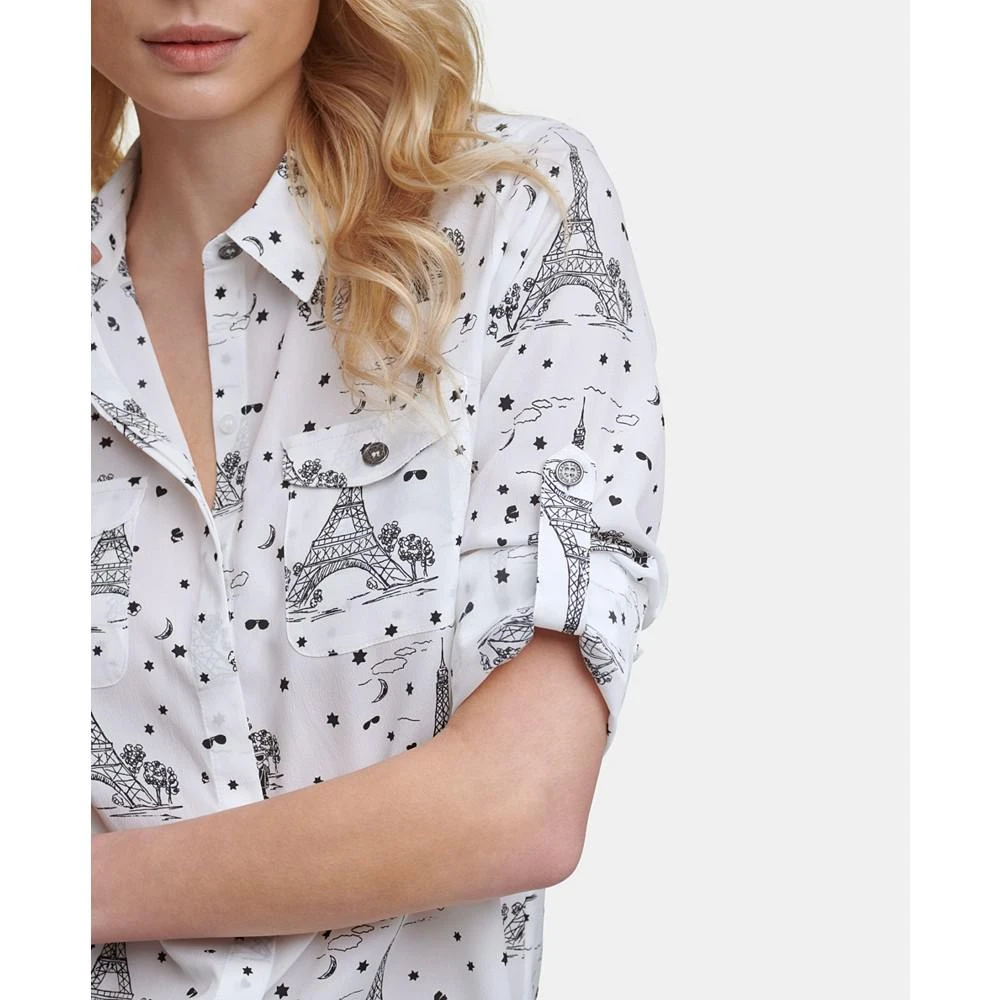 商品Karl Lagerfeld Paris|Women's Whimsical Button-Up Blouse,价格¥534,第3张图片详细描述