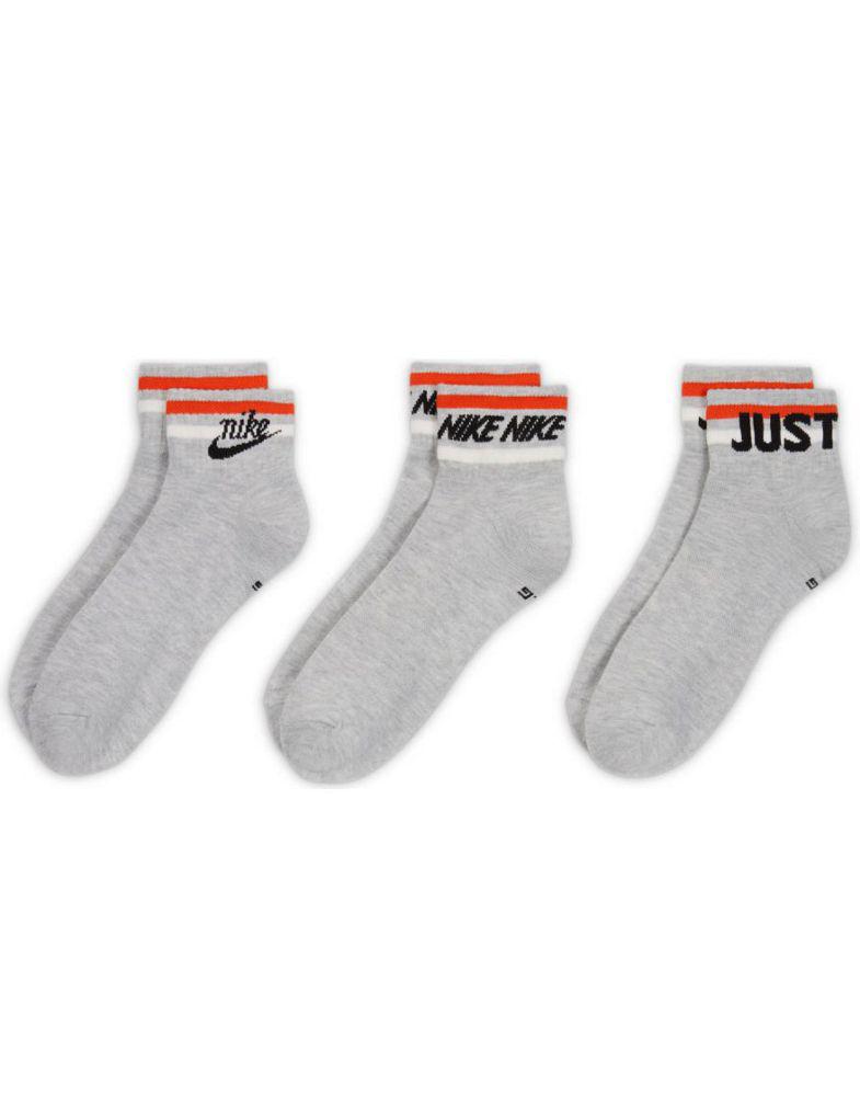 Nike Everyday Essential 3 pack ankle socks in grey heather商品第3张图片规格展示